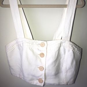 ARITZIA wilfred white linen crop top